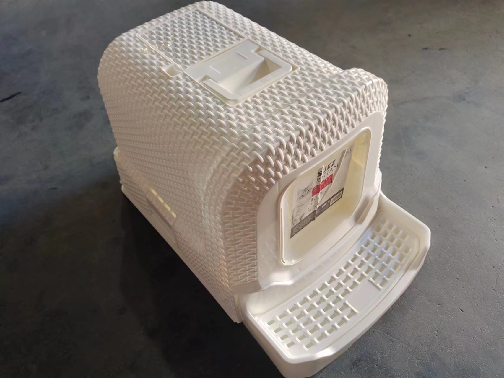 中恒 藤编风全封闭式猫厕所5101猫沙盆猫砂盆膨润土豆腐猫砂【CY】